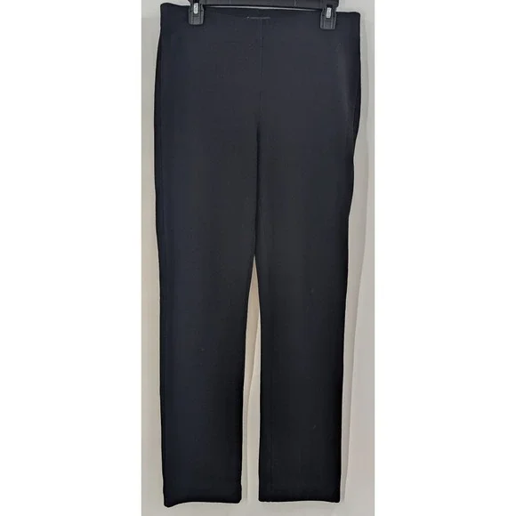 Exclusively Misook Black Pull-On Pants Size‎ M Women's Wide Leg Dressy Long - Picture 3 of 9